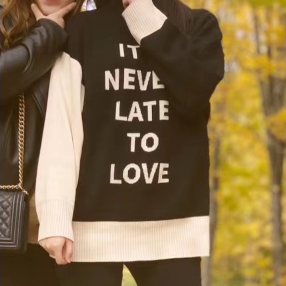 black and white sweater